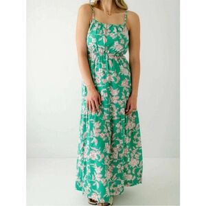 Z Supply Green and White Spaghetti Strap Sundress